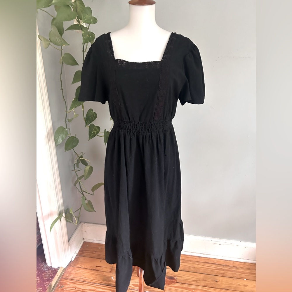 Black Dark Cottagecore Goth Dress